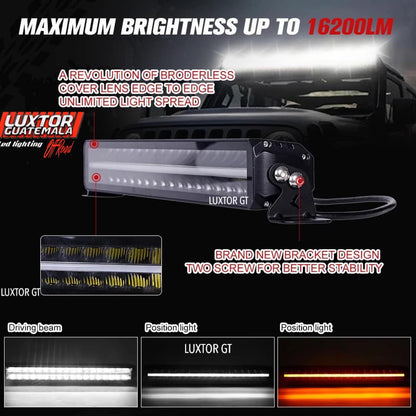 Barra LED Luxtor® 22" con DRL Ámbar y Blanco