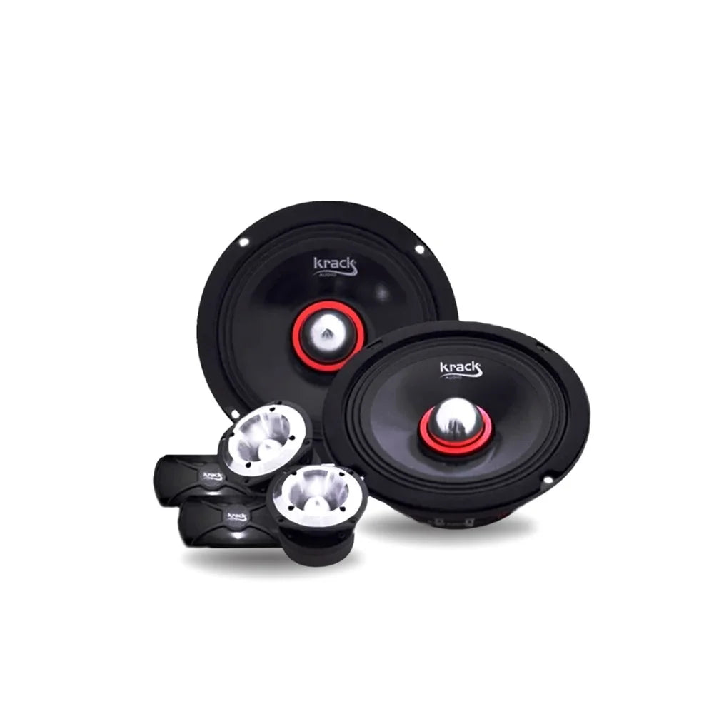 Kit de medios Krack Audio 200W  de 6" Pulgadas + Twitters